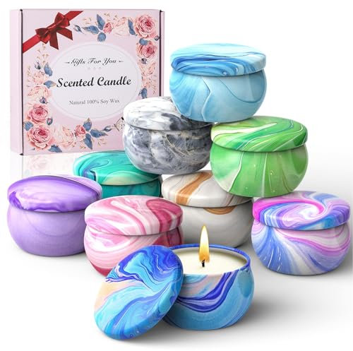 Auriostar Geschenke für Frauen Duftkerzen 9 Stück - Duftkerzen Geschenkset Sojawachs Kerzenset, Lange Brenndauer Kerzen Geburtstag Muttertag Valentinstag Weihnachten Geschenke für Mama Freundin