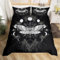 Bettwäsche 155x220,Sonne Mond Motte Bettwäsche Set,Mikrofaser Bettbezug mit 2 Kissenbezügen,Versteckter Reißverschluss,Doppelbett Set,Weich und Atmungsaktiv