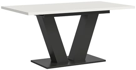 xonox.home - Esstisch Motion 150-190x76x90 cm in weiß Nb mit V-Gestell in grau Nb - Tisch Wohnen Esszimmer Esszimmertisch - modern und funktional