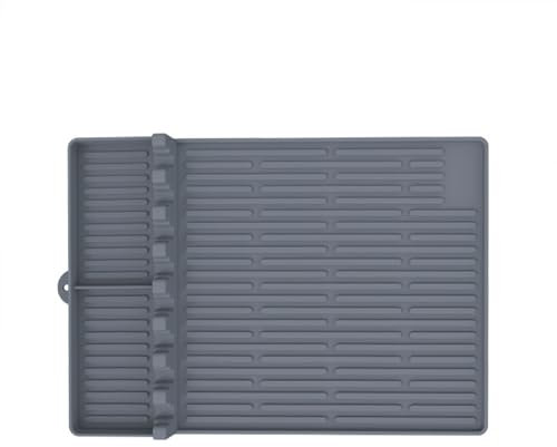 Dafape Tapis Gril pour Blackstone, Tapis d'étagère Latérale pour Plaque de Cuisson Barbecue pour Comptoir Cuisine en Plein Air Cuisson Accessoires Réutilisables en Silicone Tapis Protection (Gris)