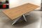 SAM Esstisch Josy | 220 x 100 cm | Holz Wildeiche-Optik | Spider-Gestell Metall Silber | 40 mm Tischplatte mit Baumkante | Tisch für Esszimmer & Küche