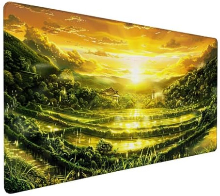 Verde Alfombrilla Ratón XXL 1500 x 800 x 3 mm Grande Tamaño Alfombrilla Ratón Gaming Paisaje con Bordes Cosidos, Base de Goma Antideslizante Alfombrilla Escritorio para Raton Gaming y Teclado Z-672