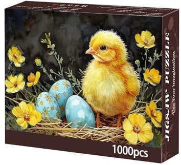 Osterente Puzzle 1000 Teile, 70x50 cm, Kinderpuzzle, Süßes Ente, Klassische Puzzles, Easter Jigsaw Puzzle für Erwachsene und Kinder ab 14 Jahre, Osterpuzzle, Osterdeko, Ostern Deko, Entedeko (A)