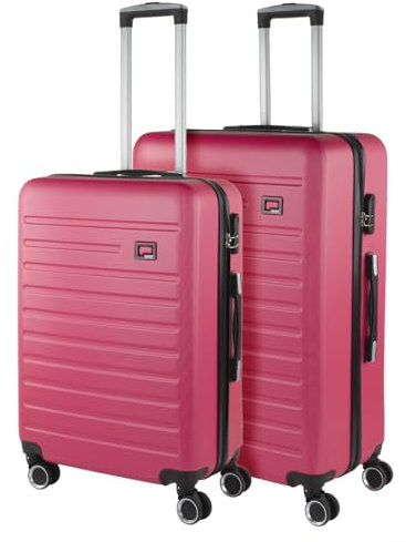 SKPAT - Koffer Set Mit Rollen In Groß Für Reisen - Reisekoffer Set Aus Robuster Hartschalenkoffer-Struktur, Leicht Und Strapazierfähig Für Jeden Anlass, Fuchsia