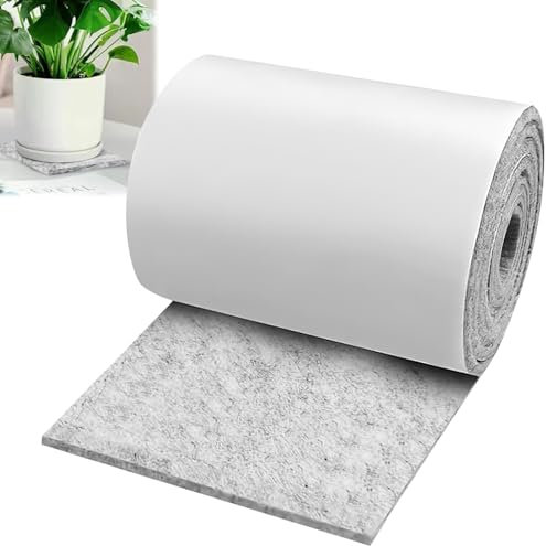 Feutrine Autocollante Patin Feutre 5mx10cm Patins en Feutre Adhesive Découpe Libre de Toute pour Meubles Window Plancher en Bois (5M-10CM)