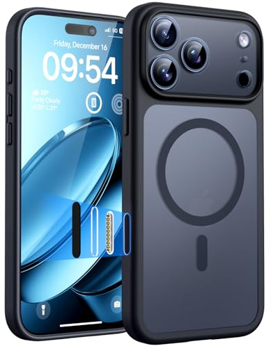 TOCOL for iPhone 17 Pro Max Case, Compatible with MagSafe, Button Black | Full Camera Protection, Built-in Magnets, 15FT Military-Grade Shockproof Thin Slim Translucent Matte Phone Cover
