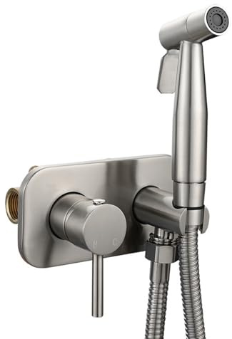 FQYEP Unterputz Bidet Handbrause Set für Wc Messing Handheld Bidet Sprayer für Toilette,Gold Gebürstet