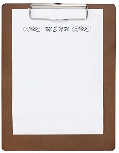 Olympia Wooden Menu Clipboard A5, 245x185mm 9 2/3 x 7 1/4 | Heavy-duty metal clip secures menus firmly, with a commercial wooden board that resists daily wear in busy venues.