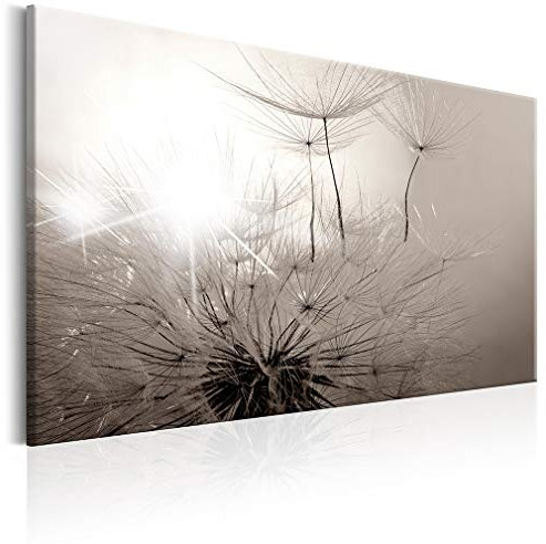 decomonkey Bilder Pusteblume 90x60 cm 1 Teilig Leinwandbilder Bild auf Leinwand Vlies Wandbild Kunstdruck Wanddeko Wand Wohnzimmer Wanddekoration Deko Blumen Sonne