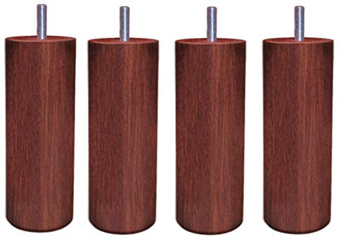 Margot 3700527844190 Cylindre Lot de 4 Pieds de Sommier, Acajou, Hauteur 17 cm