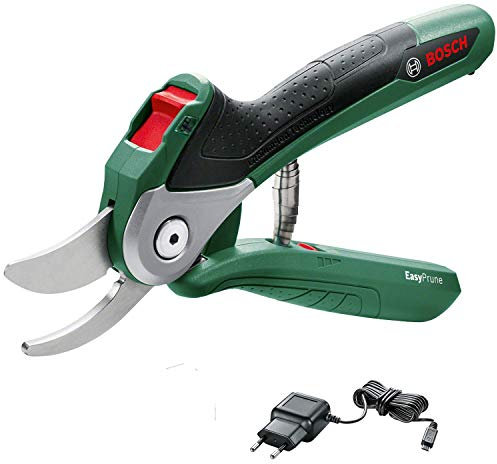Bosch 06008B2000 Cesoie potatura a batteria EasyPrune, batteria integrata, 450 tagli per carica, confezione in blister, 5.4 watts, 3.6 volts, Verde, 1