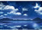 Runa Art Papier Peint panoramique Sea Moon Night 352 x 250 cm Toison Mur XXL Moderne Décoration Murale Salon Chambre á Coucherr Bureau Salle bleu 9352011a
