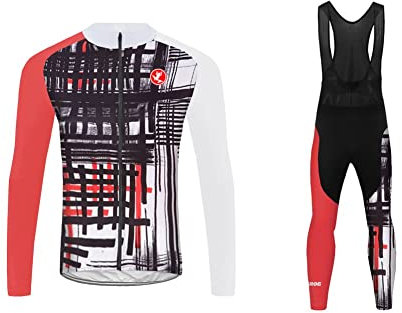 UGLY FROG MTB Invierno Termo Maillot de Ciclismo Hombre Mangas Largas Ropa para Bicicleta 20D Cojín Conjunto Bici de Montaña Chaqueta+Bib Pantalones Culote de Ciclista Largo