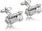Beydodo Business Hemd ManschettenknöpfeFeuerwehrauto Edelstahl Herren Manschettenknöpfe Hochzeit (Cufflinks) Silber