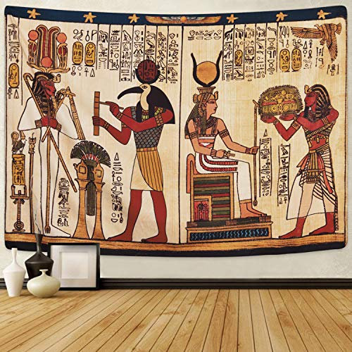 Sevenstars Ägyptischer Wandteppich, antikes Ägypten-Mythologie, Tapisserie, ägyptische Götter, Pharaonen, Hieroglyphische Schnitzereien, Wandteppiche für Zimmer