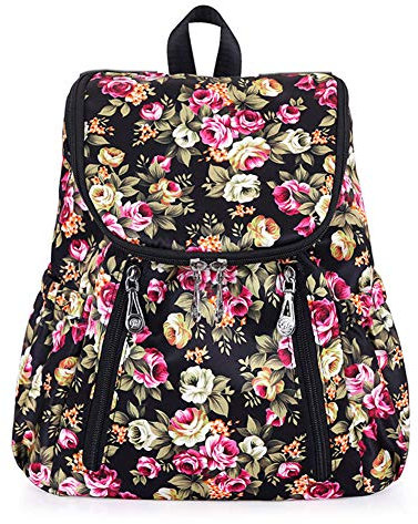 Estwell Rucksack Damen Mädchen Schule Rucksäcke Schulrucksack Daypack Wasserdicht Nylon Tagesrucksack Mode Blumen Reiserucksack