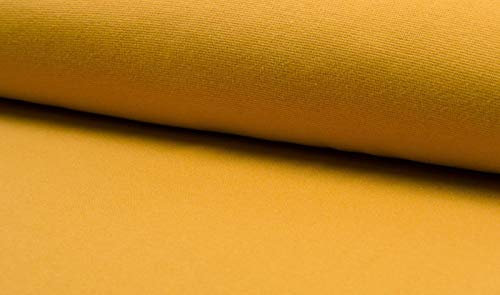 Bündchenware in 45 Farben, rundgestrickte Strickbündchen als Meterware, unifarben 1 Meter, Senf