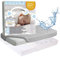 Bisoo 37x80 / 40x80 Spannbettlaken Kinderwagen - 2in1 Baby Wasserfester Matratzenschoner Spannbettlaken aus 100% Baumwolljersey Öko-Tex - Matratzenbezug Kinderwagen 2 Stück Set Weiß + Grau 80x40 cm