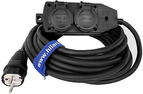Hilark Cable Electrique H05VV-F 3x2,5 15m rallonge électrique avec Bloc Prises Professionnelle