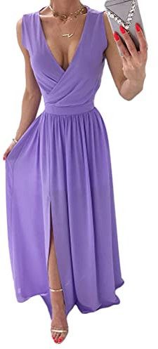 shownicer Donne Lunga Vestito da Cocktail da Sera Elegante Damigella d'Onore A Viola S