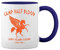 Retro Camp Half Blood Weiße Tasse Mug mit blauem Felgen und Griff
