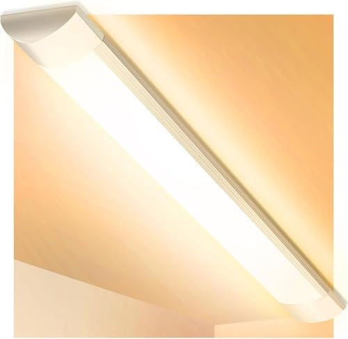 Viugreum Tubo LED 90CM, 30W 3600LM Lámpara LED de Techo, Blanco Cálido 3200K, IP20 Fluorescente Led para Baño, Salón, Cocina, Garaje, Oficina y Taller