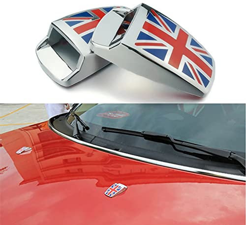 Bogoo Bogoo Union Jack Washer Jet Window Wiper Covers Spray Nozzle Compatible with Mini Cooper S Countryman Paceman R50 R52 R55 R56 R57 R58 R60 R61 (Union Jack Red Blue White)