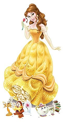 Star Cutouts Cartonato SP010 Belle – Decorazioni per feste con sei mini forniture per feste – La bella e la bestia – Principessa Disney