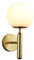 B·LED BARCELONA LED BarcelonaLED Wandleuchte Kugel aus Glas, weiß, modern, mit runder Rosette in Gold und E14-Steckdose, für Flur, Wohnzimmer, Schlafzimmer