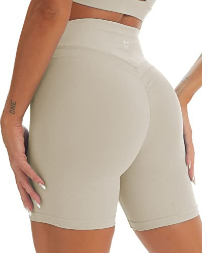 TomTiger Yoga-Shorts für Frauen, Bauchkontrolle, hohe Taille, Bikershorts, Übung, Workout, Po, Lifting Strumpfhose, kurze Hose, mink, Klein
