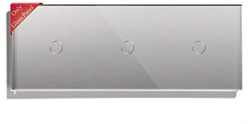BSEED Touch Lichtschalter Glasscheibe Kristall Glasscheibe Glaspanel für Wandlichtschalter 1 Fach +1 Fach +1 Fach Grau 228mm
