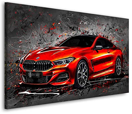Kunstgestalten24 Acrylglasbild Auto BMW 8 Red Style Wandbild Kunstdruck Raum- u. Wanddekoration Übergrößen