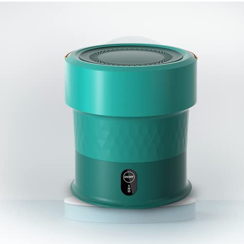 Plegable Lavadora Camping Portatil Ultrasónicas Ultrasonido Lavadora Portatil con Centrifugado Caravan Herramienta de Limpieza para Camping Dorms,Green-Base