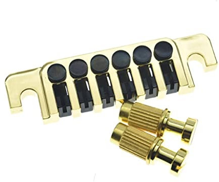 Dopro E-Gitarre LP Bridge Stopbar Vintage 70er TP-6 Style Bridge Saitenhalter mit Pfosten für LP Les Paul/SG/ES/DOT Gold