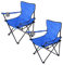 HUOLE Chaise de Camping Pliantes Confortable avec Accoudoirs,Chaise de Plage Fauteuil Pliable Légère avec Boisson et Sac de Transport,Fauteuil de Peche,Bleu-2PC