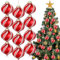 Woanger 24 Stück Weihnachts-Pfefferminz-Ornamente zum Aufhängen, 4,5 cm, Zuckerstangen-Ornamente, Pfefferminz-Kugeln, rot und weiß gestreifte Dekorationen für Weihnachtsbaum, Geschenk, drinnen und