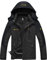GEMYSE Herren Wasserdichte Berg-Skijacke Winddichte Fleece Outdoor-Winterjacke mit Kapuze (Grau Schwarz,XL)