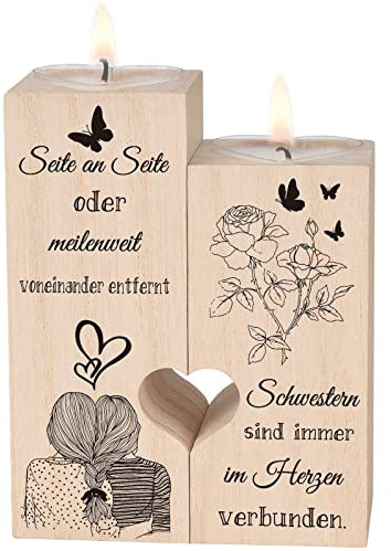 Schwester Geschenk,Kerzenhalter - Geschenke An Meine Schwester,Beste Schwester Geschenke,Geschenk Schwester Geburtstag,Geschenkideen für Große Schwester