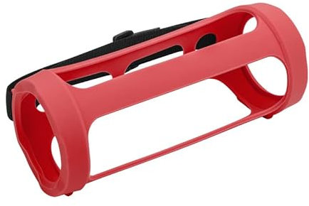 Etui en Silicone pour Enceinte pour JBL Flip Essential 2 Mallette Audio Portable pour l'extérieur Sacoche pour Haut-Parleur Bluetooth sans Fil Portable (Rouge)