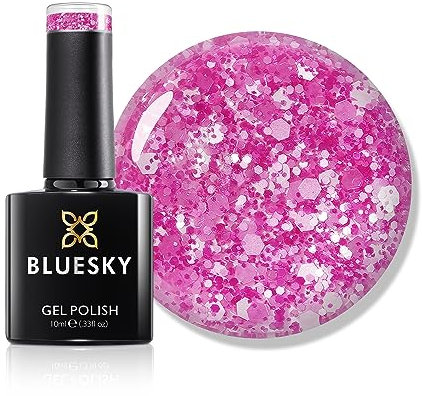 Bluesky Gel Polish - Glitter Neon 10 Hot Pink