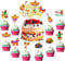 41 Stück Happy Birthday Fiesta Tortendeko mit Gitarre Kaktus Esel Schläger Pfeffer Mexiko Fiesta Kuchen Deko für Mexikanische Fiesta Thema Baby Dusche Geburtstag Party Kuchen Dekorationen Gold