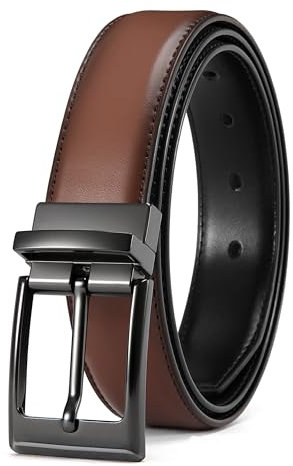 CHAOREN Gürtel Herren Leder 1 Stück, Ledergürtel Herren Reversibel Ein Braun Schwarz 32mm, Männer Wendegürtel Beidseitig für Anzug Business und Jeans
