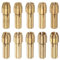 sourcing map 10Stk Messing Spannzange 0.5-3.2mm Messing Bohrer Spannfutter Mini Elektro Schleifer Schnell Wechsel Bohrer Bohrfutter Bit Set für Drehstab Werkzeuge 4.3mm Schaft Durchmesser