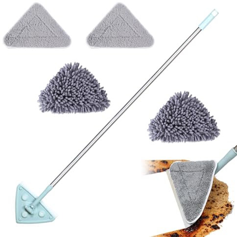 per pavimenti triangolare - Lavapavimenti con finestra triangolare con rotazione di 360° - Spazzoloni per la polvere domestici per marmo, sigillatura di legno duro, ceramica, granito, ardesia Jomewory