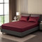 Luowei Satin Spannbettlaken Boxspringbett 160x200cm Sommer Bettlaken Weinrot Seidig Seide Kühlend Microfaser Spannbetttuch 160x200 Weich Maschinenwaschbar für Hohe Matratze bis 25-30 cm