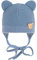CiuchCiuch Baby-Mütze mit Ohren zum Binden Bär - Wintermütze Mädchen Jungen Baby Kinde- Für Weihnachten - Zur Taufe - 100% Acryl - Futter aus Baumwolle und Elasthan - Blau 38-40 cm