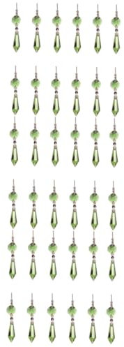 Sosoport 3 Sätze Kristall-kronleuchter- Grüne Glasanhänger Deckenleuchte Dekorationen Vorhang Kristallanhänger 20 Stück * 3