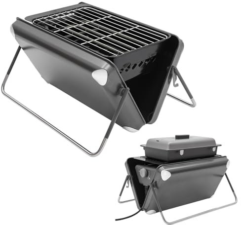 Barbecue da campeggio a carbone e gas e elettricità, 3 in 1, portatile, pieghevole, per campeggio, attività all'aperto, viaggi, festival, picnic