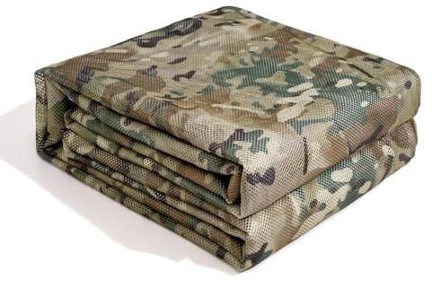 HAEKEBC 300D Camouflage Netz Leises Tarnnetz Sonnenschutz Camouflage Abdeckung Jagd Schießen Verstecken Camo Netz Militär Fotografie Baumständer(5x6.5ft(1.5mx2m))