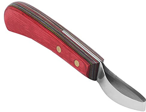 LiebeWH Couteau à Sabot incurvé, Outil de Ciseau, Outil de Nettoyage de Tondeuse à Sabot incurvé en Acier avec Manche en Bois pour Maréchal-ferrant, Cheval de Bétail